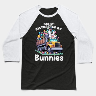 Easily Distrected By Bunnies I Bunny Egg Hunting Baseball T-Shirt